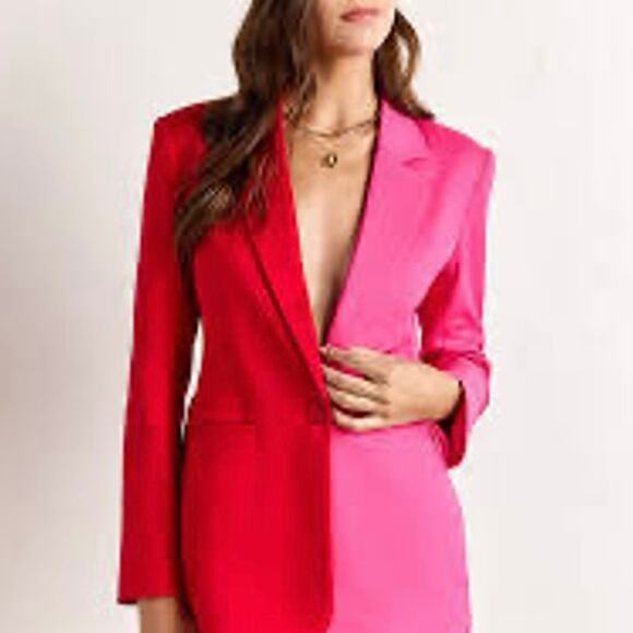 English Factory Jackets & Blazers - English Factory Red and Pink Blazer